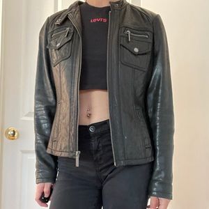 Michael Michael Kors leather biker jacket xs